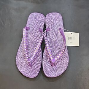 BRAND NEW OP STUDDED EMBELLISHMENTS SLIP-ON WOMEN"S THONG  SUMMER SANDAL